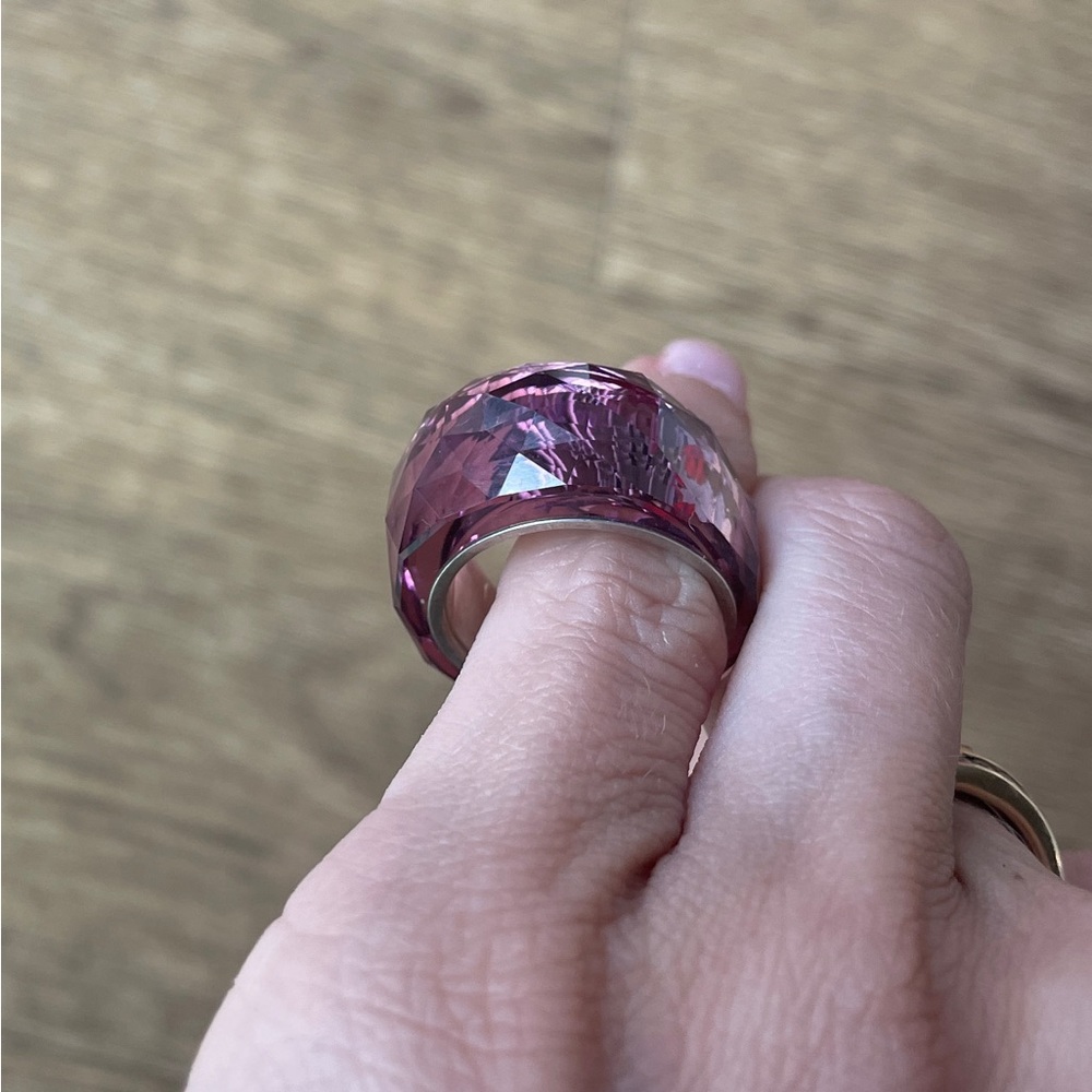 Swarovski Silver Plated Amethyst Crystal Ring - Picture 8 of 14